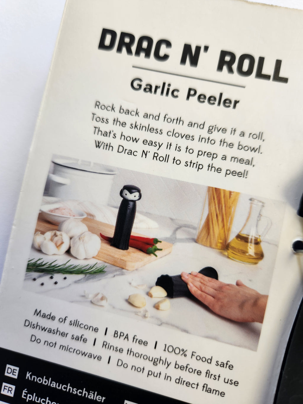 Drac N Roll - garlic peeler